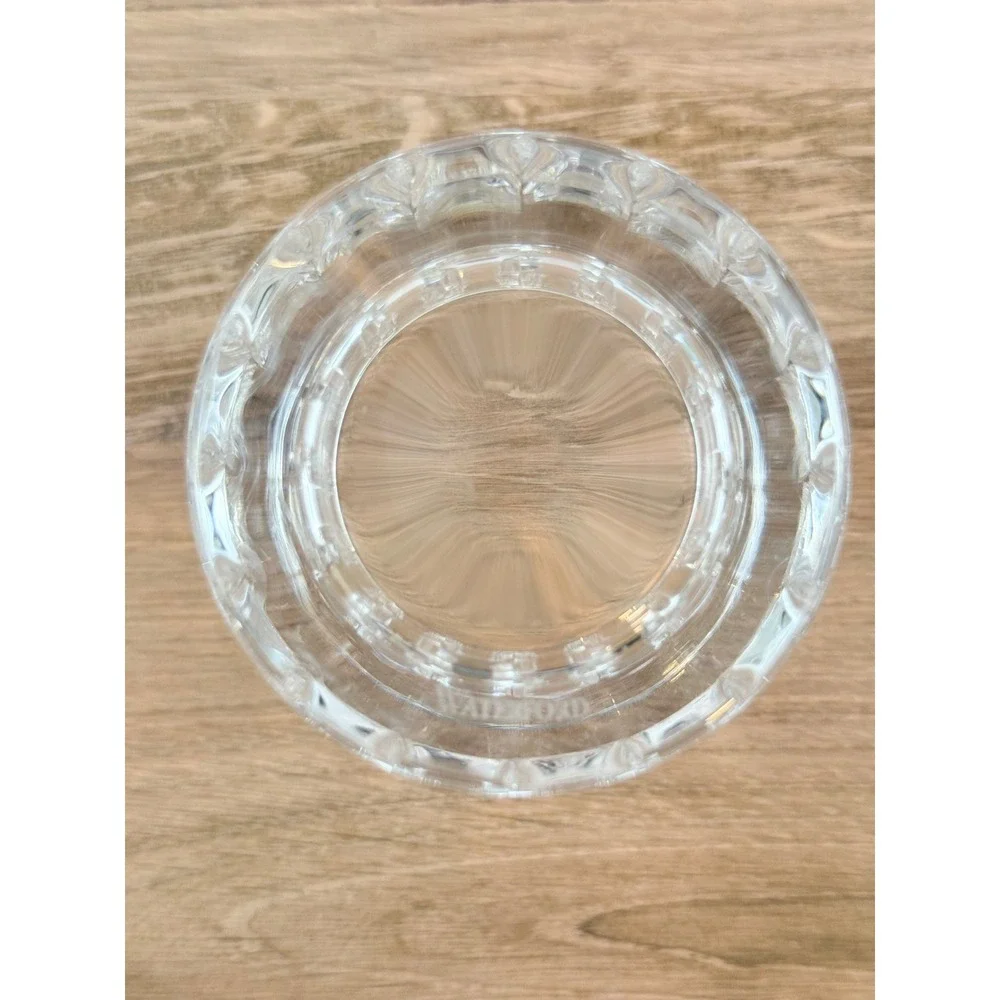 VTG Waterford Cut Crystal Brutalist Geometric Tumbler Candle Holder 4in